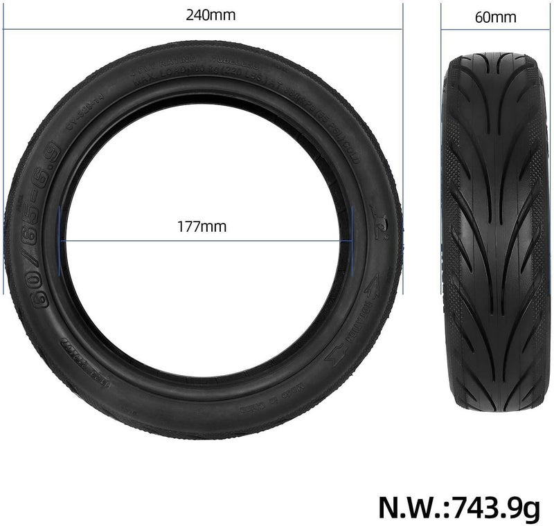 ZAITUO 60/65-6.9 10" Rubber Self-sealing Self-healing Tubeless Tire 60/65 Tyre Replace for Segway Ninebot Max G2 G65 KickScooter Electric Scooter Tyre Wheel Parts (1) - Image 2